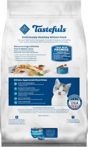 Miniatura 2 de Blue Buffalo Tastefuls Alimento para Gatitos con DHA - Comida Seca para Gatos Hecha en los Estados Unidos con Ingredientes Naturales, Receta