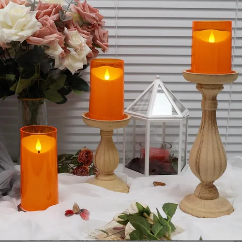 Miniatura 6 de NURADA Velas sin llama con temporizadores remotos, mecha 3D, funciona con pilas, velas falsas eléctricas LED realistas para Halloween, mesas de cena