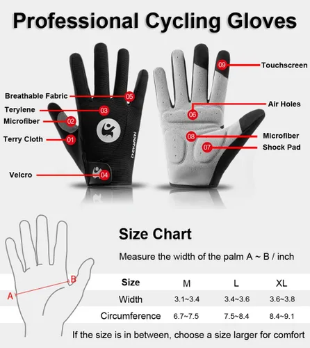 Miniatura 7 de SUJAYU Guantes de ciclismo de dedo completo, guantes de bicicleta de montaña, guantes de carreras, guantes de mtb, guantes de ciclismo para hombres