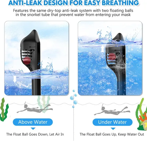 Miniatura 4 de Kids Snorkel Mask Full Face, Snorkeling Gear for Kids with Camera Mount, 180 Degree Panoramic View Snorkeling Set Anti-Fog Anti-Leak