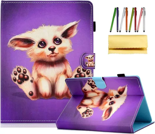Miniatura 15 de Funda universal para tablet de 7 pulgadas, piel sintética [ranuras para tarjetas], cubierta magnética, para Samsung Galaxy Tab E/Tab A 7.0, Fire 7