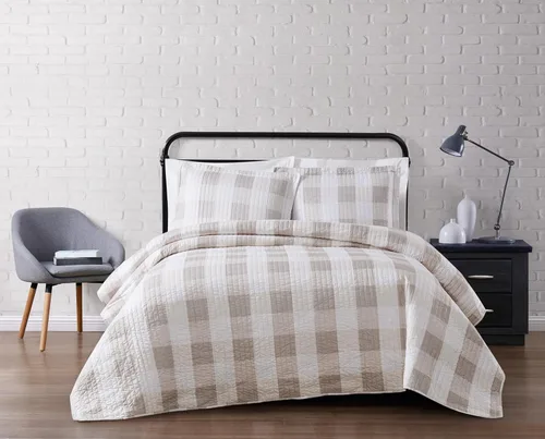 Miniatura 16 de TRULY SOFT Everyday Buffalo - Juego de edredón de 2 piezas de poliéster negro a cuadros, tamaño individual XL, para hombres y mujeres, certificado