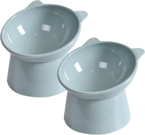 Tazón Elevado Inclinado para Comida de Gatos - Cuencos para Gatos Apto para Bigotes Anti Vómito Cuencos de Alimentación para Gatos Inclinados Lindas
