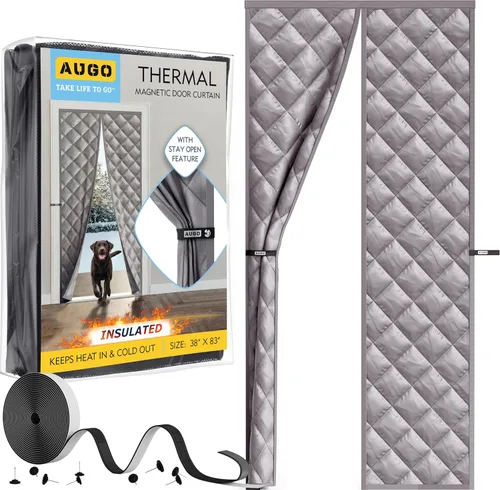 Miniatura 16 de AUGO - Puerta de malla de fibra de vidrio magnética - Autoadhesiva, resistente, partición de malla manos libres que mantiene alejados los insectos