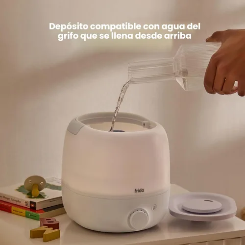 Miniatura 3 de Frida Baby Humidificador de niebla fría 3 en 1 para habitaciones grandes, humidificador de relleno superior para recámara, alivio de alergias, Blanco