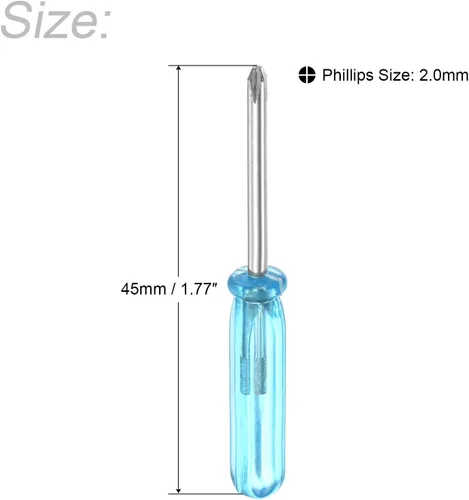 Miniatura 2 de uxcell Mini destornillador Phillips, cabeza cruzada de 0.079 in, 1.772 in de longitud para reparación de electrodomésticos pequeños, 2