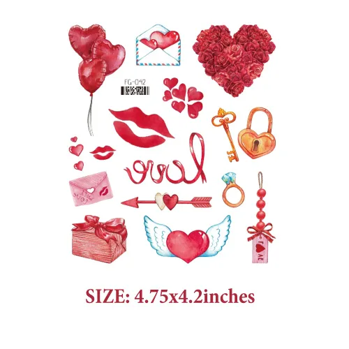 Miniatura 5 de Tatuajes para el día de San Valentín, tatuajes para el día de la madre, para mujeres, hombres, niños, niñas, decoración de arte corporal, labios