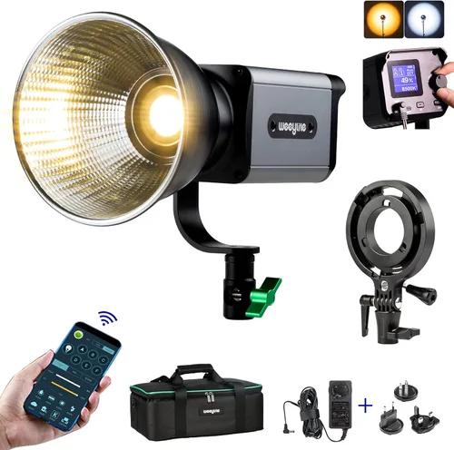 Miniatura 10 de Weeylite Luz de video LED de 200W 5600K, iluminación de fotografía de salida continua con CRI 95+TLCI 97+,79000 Lux@1M Bowens Mount & App Control