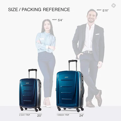 Miniatura 158 de Samsonite Winfield 2 Equipaje rígido con ruedas giratorias, Azul profundo, Juego de 3 piezas (20/24/28)