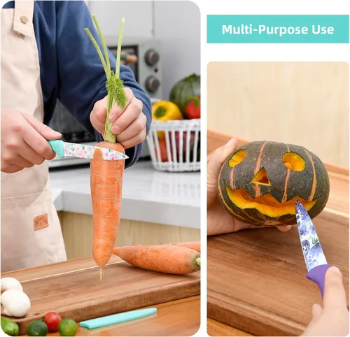 Miniatura 6 de Juego de cuchillos UPTRUST, juego de cuchillos de cocina de 12 piezas con revestimiento antiadherente, juego de cuchillos profesionales para chef