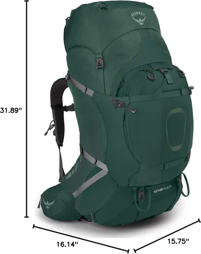 Miniatura 8 de Osprey Aether Plus 85L Mochila de mochilero para hombre, Axo Green, S/M Axo Verde