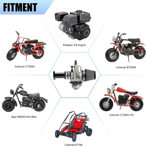Miniatura 5 de YOXUFA PWK 24 mm Conjunto de tubo de entrada del carburador para Predator 212 224cc 196cc 200cc 6.5hp Motor Coleman CT200U BT200X Baja Warrior
