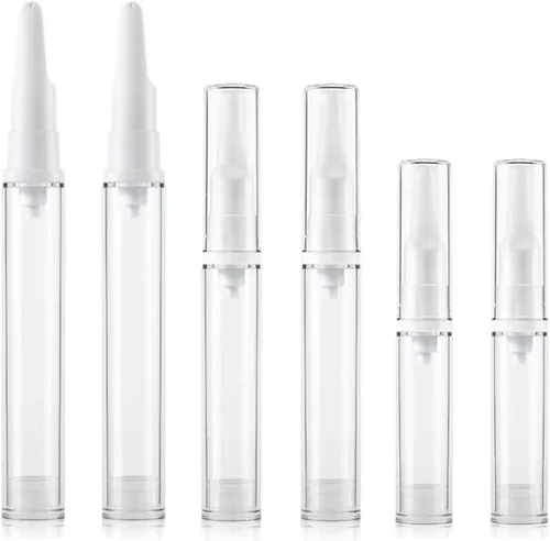 Qeuly Paquete de 6 frascos de bomba sin aire para base de viaje, dispensador de crema de ojos, botellas vacías recargables para cosméticos para Sn5