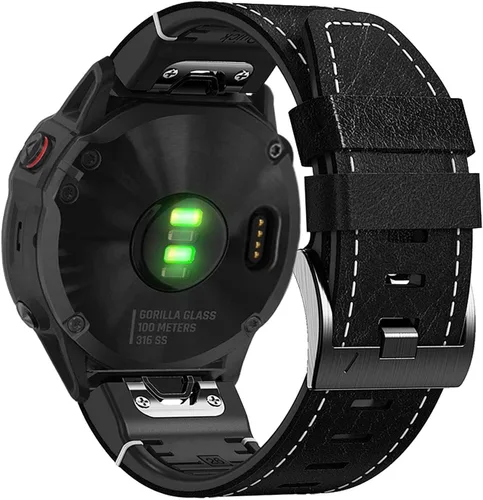Miniatura 8 de Abanen Correas de reloj de cuero de ajuste rápido de 1.024 in para Garmin epix Pro de 2.008 in, Fenix 7X, Fenix 6X, Fenix 5X, fibra de cuero
