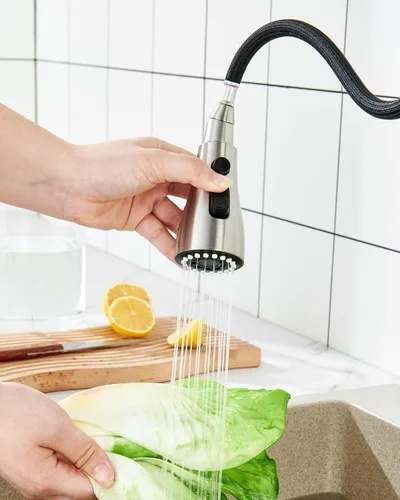 Miniatura 9 de Repuesto de cabezal de grifo de cocina con 15 adaptadores, 3 funciones, cabezal rociador extraíble para grifo de cocina, boquilla de cabezal Níquel