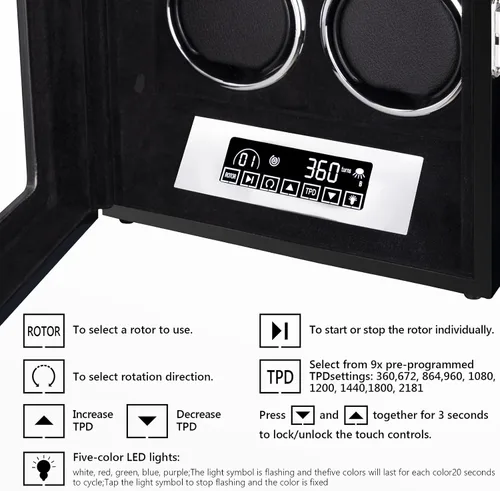 Miniatura 6 de Watch Winder Automatic Watches Storage Box Automatic Watches for Both Men and Womens Watches with Silent Motor.