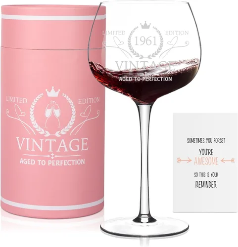 Miniatura 12 de Regalos de cumpleaños número 30 para mujer, copa de vino vintage grabada de 1996 para ella, regalos de cumpleaños de 30 años para mujeres, idea