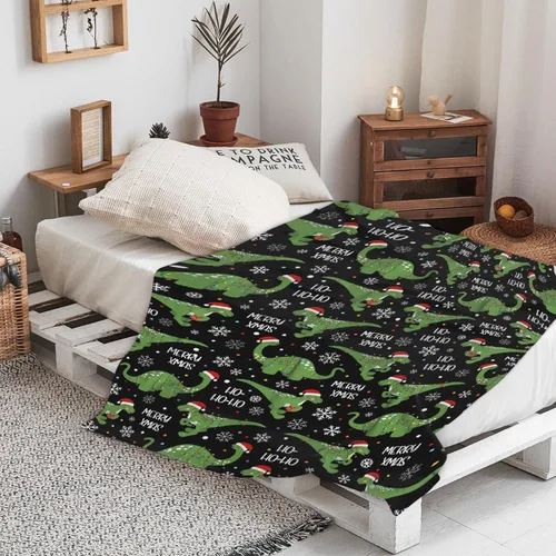 Miniatura 8 de Regalos de Mantas de Dinosaurio de Navidad Súper Suaves y Ligeras de Franela para Niños, Adultos, Adecuadas para Sofá, Cama, Campamento, Viajes
