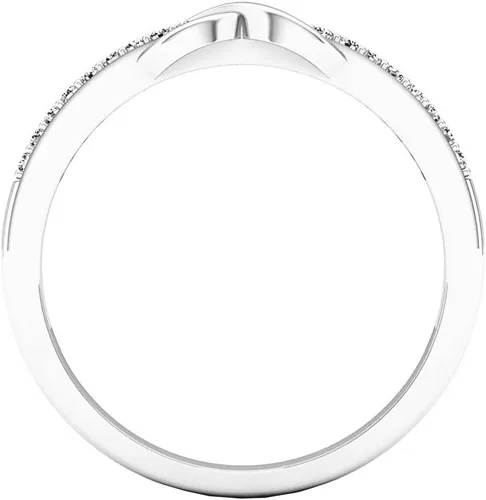Miniatura 2 de Dazzlingrock Collection Anillo de compromiso de 0,10 quilates (quilates) con diamantes redondos para mujer Forever Together Swirl de 110 quilates
