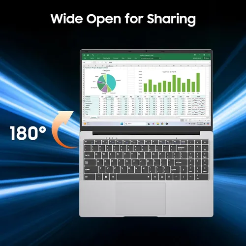 Miniatura 8 de AE86 Celeron N4000 - Portátil de 15,6 pulgadas, 8 GB de RAM y 256 GB SSD, pantalla Full HD 1080P, WiFi de doble banda, mini HDMI, cuaderno plateado