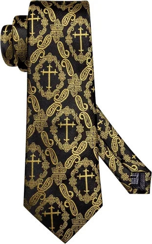 Miniatura 314 de Hi-Tie Corbata clásica de cachemira para hombre con pañuelo y gemelos a cuadros