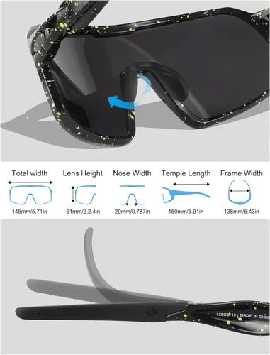 Miniatura 3 de BangLong Gafas de sol deportivas polarizadas para hombres y mujeres, protección UV, para béisbol, correr, ciclismo, pesca