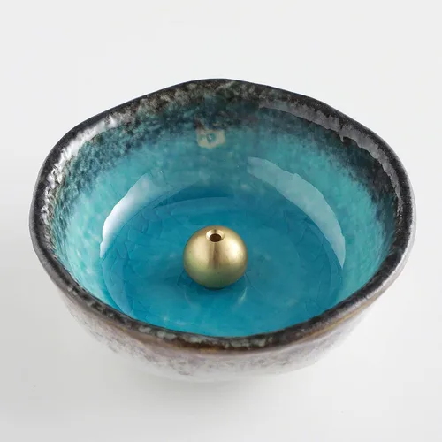 Miniatura 2 de Asayu Japan ese - Mini soporte de incienso pequeño para palos de 3.3 pulgadas (3.268 in), hecho en Japón, atrapa cenizas de cerámica y quemador