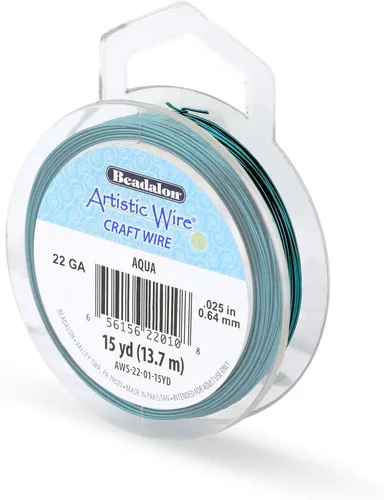Miniatura 202 de Artistic Wire, alambre para manualidades de calibre 22 bañado en plata, resistente a las manchas, color cobre, blanco, 9,1 m