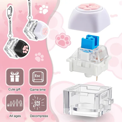 Miniatura 3 de Taiyin 2 piezas de teclado de juguete con clicker, llavero para la ansiedad, juguetes de descompresión, juguetes para aliviar el estrés, regalos