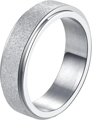 Miniatura 18 de ALEXTINA - Anillo de juguete para ansiedad para mujeres y hombres, giratorio, acero inoxidable, 0.24 y 0.31 pulgadas, alivio de ansiedad, para arco