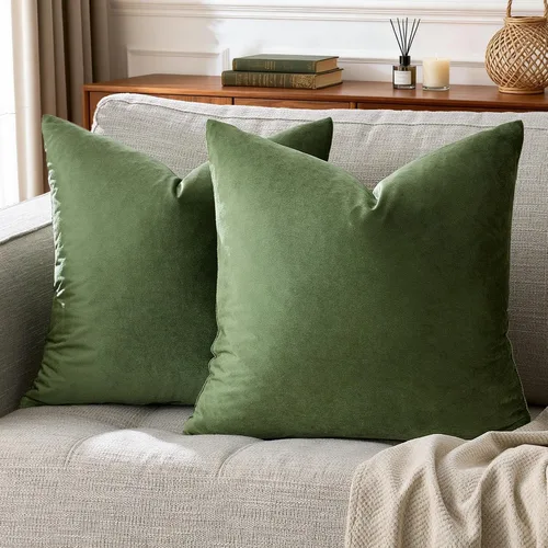 Miniatura 20 de Fundas de almohada GIGIZAZA decorativas de 20 x 20 pulgadas, juego de 2 fundas de almohada color taupe cuadradas para sofá, fundas de almohada Gris