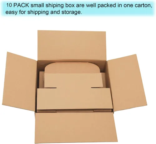Miniatura 5 de Paquete de 10 cajas de envío pequeñas de 6 x 4 x 3 pulgadas, cajas de cartón corrugado pequeñas reciclables para envíos, cajas de embalaje