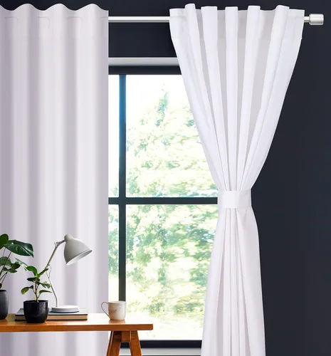 Miniatura 17 de Cortinas de lino natural – Juego de 2 paneles con pestaña trasera, 50 x 63 pulgadas cada uno, cortinas texturizadas con aspecto de lino para sala
