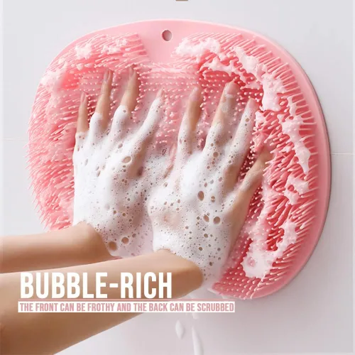 Miniatura 6 de Alfombrilla de ducha con ventosas antideslizantes para los pies, almohadilla de limpieza para la espalda, almohadilla exfoliante para el baño, Azul