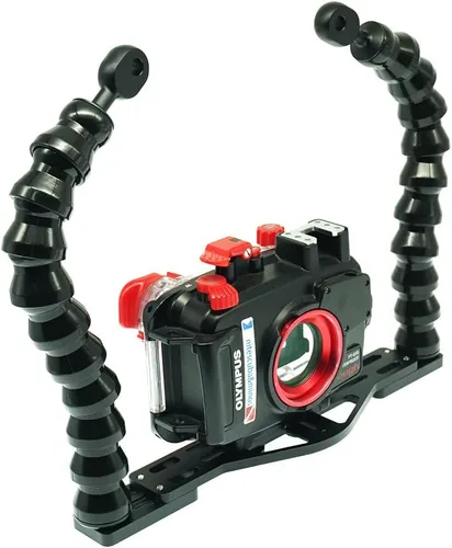 Miniatura 2 de Nitescuba Bandeja doble flexible para cámara subacuática - Soporte estabilizador de mano para GoPro, Sony RX100 y PT-059 carcasa de cámara compacta