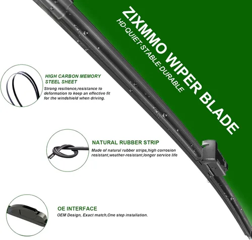Miniatura 2 de Juego de 3 limpiaparabrisas de 24 + 17 pulgadas con limpiaparabrisas trasero de 12 pulgadas de repuesto para Toyota Rav4 2006-2012, calidad original