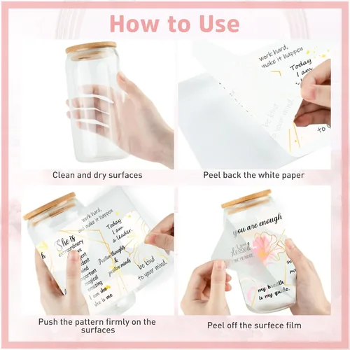 Miniatura 5 de Adhesivo UV DTF para tazas, 4 hojas de transferencia de flores de la Biblia UV DTF para vidrio de 16 onzas, floral, citas inspiradoras, versículo