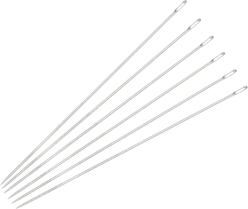 uxcell 60 agujas de abalorios finas, finas, largas, rectas, para bordar, de acero inoxidable, 2.6 pulgadas