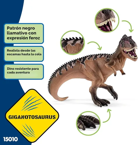 Miniatura 2 de Schleich Dinosaurios, juguetes de dinosaurios grandes para niños y niñas, juguete realista de giganotosaurio con mandíbula móvil, a partir de 4 años
