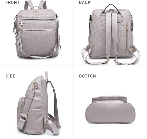 Miniatura 11 de MKP COLLECTION Mochila de moda para mujer, bolsa convertible grande para mujer, mochila de viaje, bolsa de hombro, juego de 2 piezas con borla, Beige