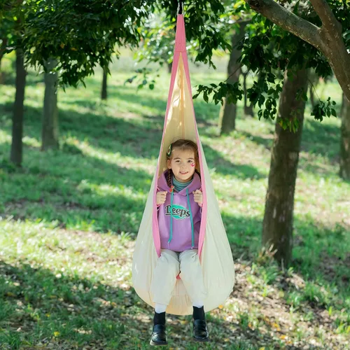 Miniatura 2 de YAERSI Silla de hamaca infantil de algodón con cojín inflable de PVC