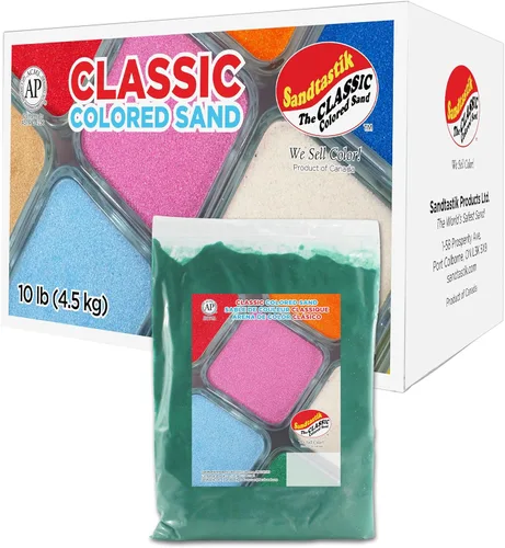 Miniatura 33 de Sandtastik Arena blanca de color clásico: caja a granel de 10 libras de arena de grano fino vibrante para artes y manualidades, botellas de arena
