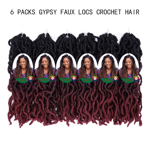 Miniatura 3 de Cabello de ganchillo de 14 pulgadas, 6 paquetes/lote de trenzas de ganchillo suaves gitanas, trenzas onduladas de ganchillo de 3 tonos, rizadas