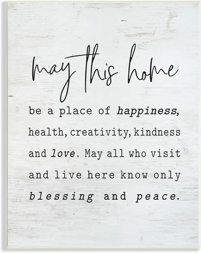 'May This Home Family Inspiration Word On' | Placa artística para pared | Stupell Industries | 10 x 15 pulgadas, fácil de colgar y resistente,