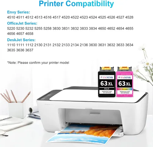 Miniatura 2 de Cartuchos de tinta remanufacturados de repuesto para impresora HP 63 XL HP 63 tinta HP63 63XL cartuchos de tinta color negro paquete combinado