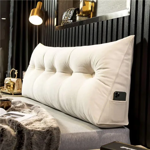 Miniatura 5 de Almohada de cabecera tamaño Queen Almohada de cabecera Twin Triangle Almohada Cuña para Cabecero Cama Descanso Lectura Almohada Cenizas