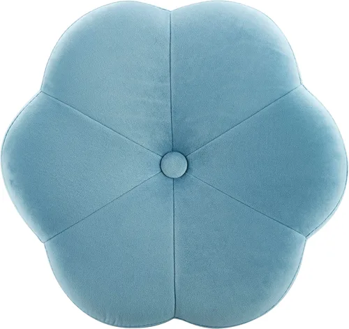 Miniatura 18 de Linon Talulah - Taburete decorativo y tocador azul claro y dorado