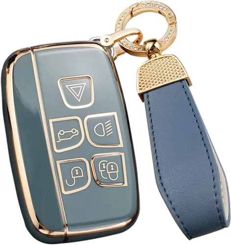 Miniatura 9 de SANRILY Funda para llave de coche para Land Rover sin llave, funda de protección completa, Beige