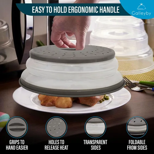 Miniatura 3 de Funda de silicona para salpicaduras de microondas, apta para lavavajillas, paquete de 1 funda para tapa de microondas para alimentos, diseño