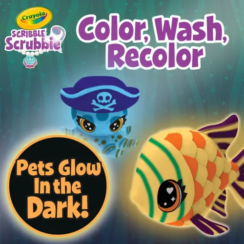 Miniatura 4 de Crayola Scribble Scrubbie Glow Lagoon Pets, Juguetes de animales marinos, regalos para niños y niñas, 3+